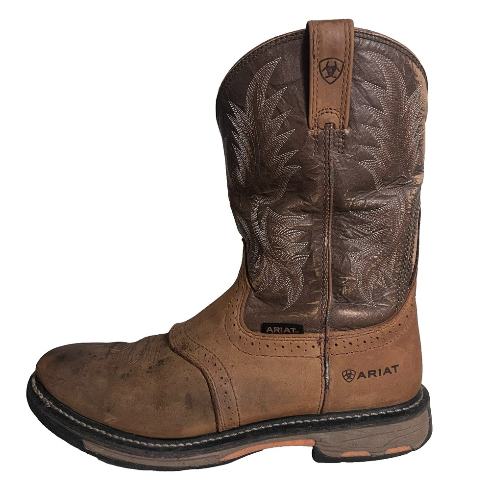 ARIAT WorkHog Pull On Work Boots Mens 13 D Aged Bark Brown Soft Toe EH 10001188